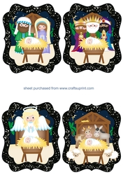 4 Shaped Nativity toppers