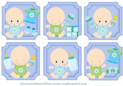 6 Blue baby boy toppers