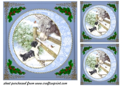 3 Blue snowflake frame card fronts/toppers 1