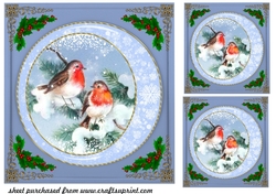 3 Blue snowflake frame card fronts/toppers 2