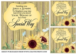 3 Sunflower verse card fronts/toppers 2