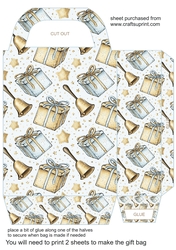 Christmas bells and presents gift bag