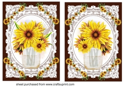 2 Rustic sunflower card fronts/toppers 1
