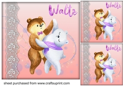 3 Waltz card fronts/toppers