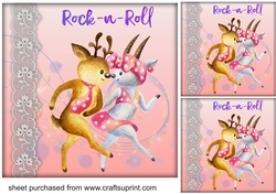 3 Rock and Roll card fronts/toppers