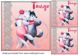 3 Tango card fronts/toppers