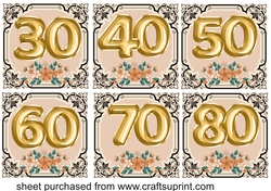 6 Floral gold balloon age toppers