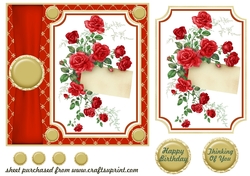 Red floral card front