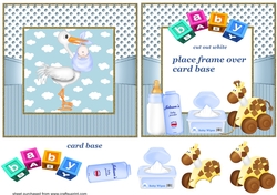 Framed baby boy card front
