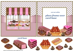 Framed bakery shop window card front