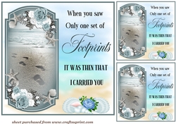 3 Foot prints card fronts/toppers 2