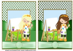 2 Little girl artist card fronts