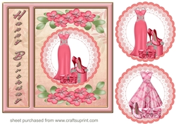 Pink day or night birthday fashion card front