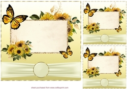 3 Yellow sunflower card fronts/toppers 2