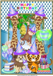 Large Birthday boy jungle topper