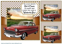 3 Vintage car card front/toppers 2