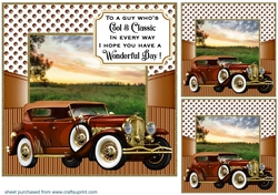 3 Vintage car card front/toppers 4