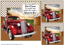 3 Vintage car card front/toppers 6