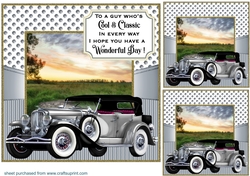 3 Vintage car card front/toppers 7