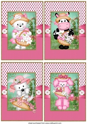 4 Cute floral animal toppers