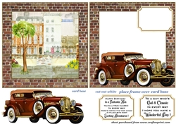 Framed vintage car card front 1