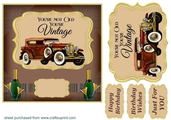 Vintage car card front 1