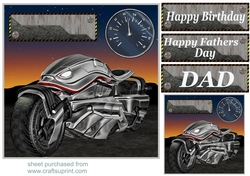 Futuristic motorbike card front 3