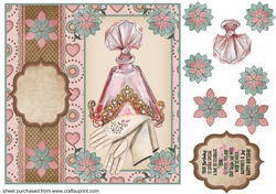 Perfume and gloves card front