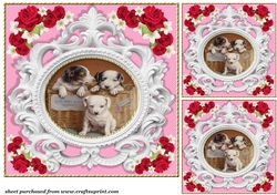 3 Pink rose pet card front/toppers 9