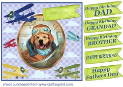 Flying pup card front