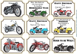 9 Motor bike themed mini toppers