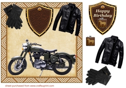 Birthday biker card front