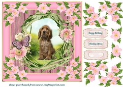 Floral wreath pup card front 2