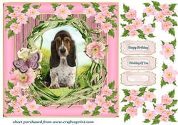 Floral pup card front E