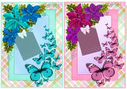 2 Floral butterfly card front/toppers