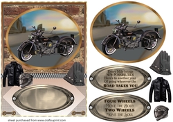 Framed motor bike card front D