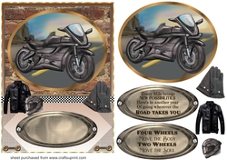 Framed motor bike card front 1