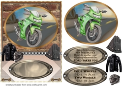 Framed motor bike card front 2