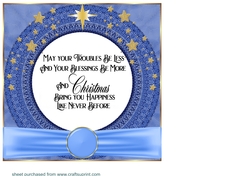 Blue Christmas verse with bow insert 2