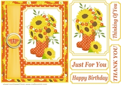 Yellow and orange sunflower card front 1
