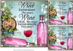 3 Wine enthusiasts card front/toppers