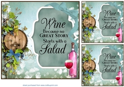 3 Wine themed card front/toppers 1