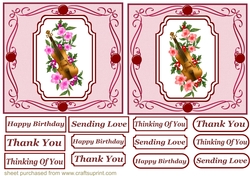 2 Floral violin toppers