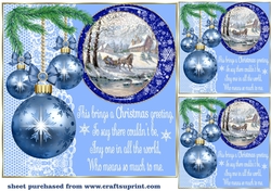 3 Light blue Christmas scene card front/toppers(value sheet) 5