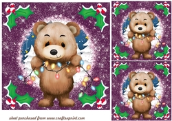 3 Purple Christmas bear card front/toppers(value sheet) 4