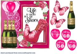 Pink shoes Birthday card front 5