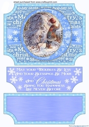 Blue Vintage Christmas scene easel topper and stopper(no base) 2