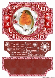 Red Christmas robin easel topper and stopper(no base) 3