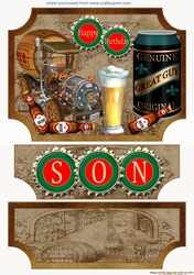 Son birthday beer themed easel topper and stopper(no base)