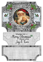 Vintage Christmas plaque easel topper and stopper(no base) 1